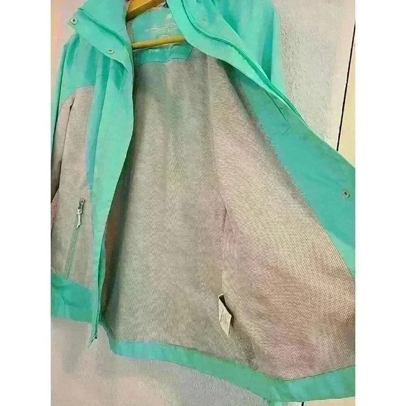 Free Country Athletx Reflective Teal Hoodie Windbreaker Jacket Womens Small - Picture 5 of 7